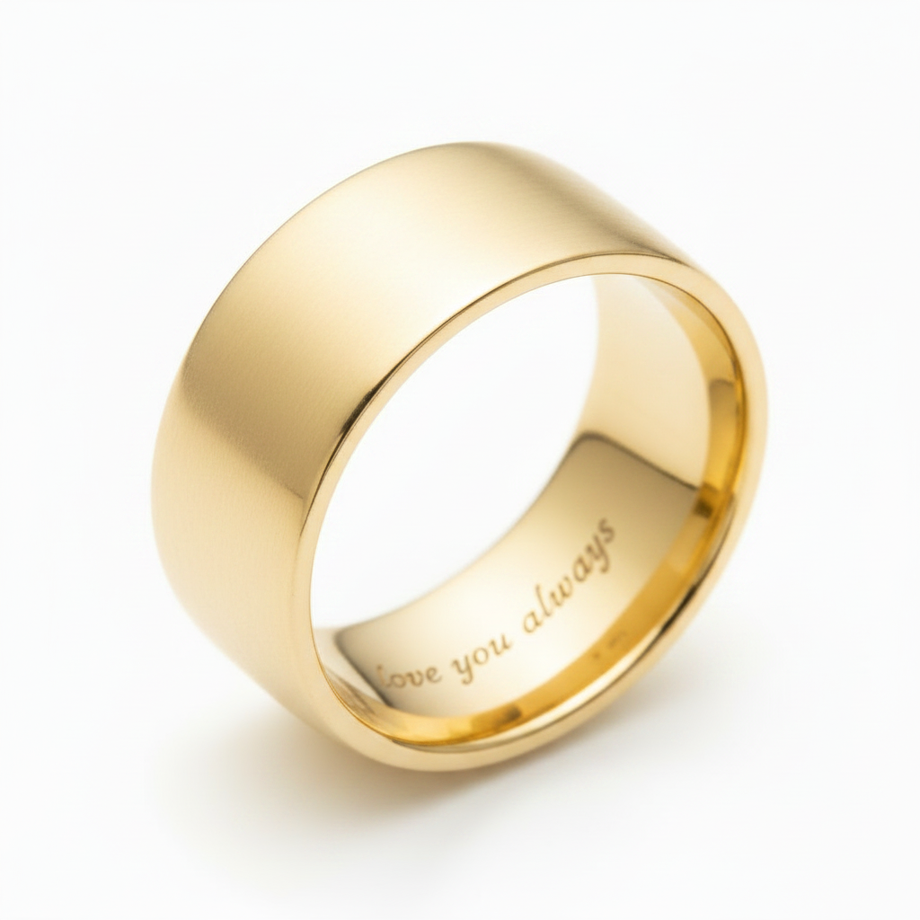 Yellow Gold Engraved Band